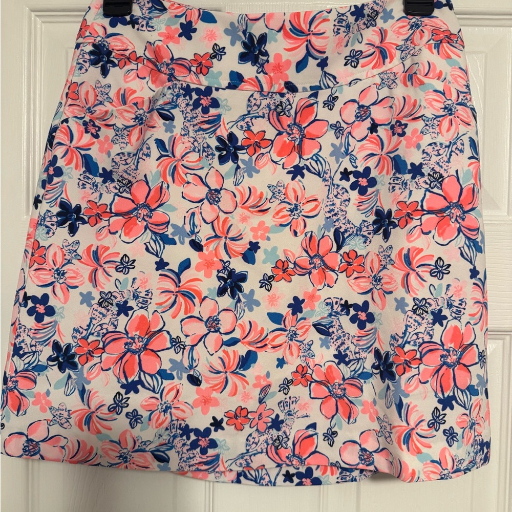 Floral Women's Skirt - Pink and Blue